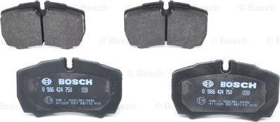 BOSCH 0 986 424 750 - Komplet zavornih oblog, ploscne (kolutne) zavore parts5.com