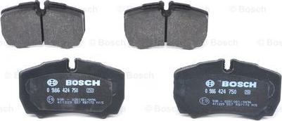 BOSCH 0 986 424 750 - Komplet zavornih oblog, ploscne (kolutne) zavore parts5.com