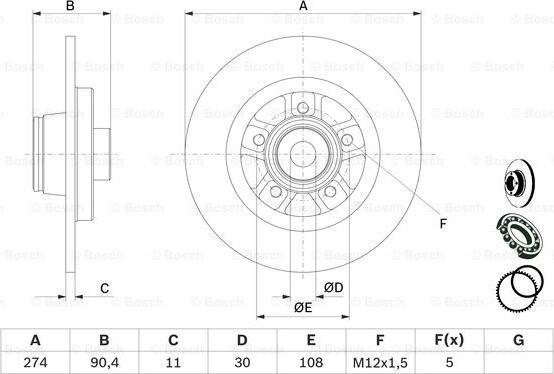 BOSCH 0 986 479 F30 - Féktárcsa parts5.com