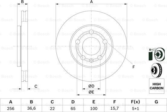 BOSCH 0 986 478 853 - Спирачен диск parts5.com