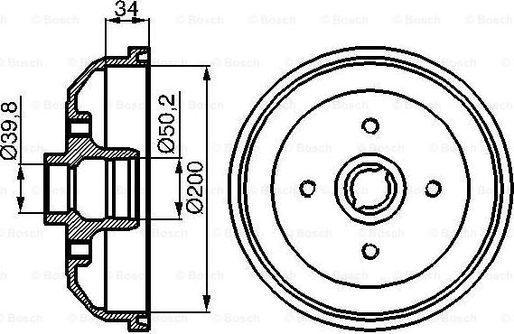 BOSCH 0 986 477 040 - Brake Drum parts5.com