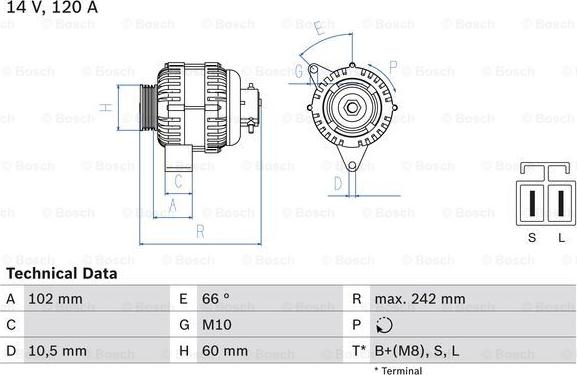 BOSCH 0 986 049 550 - Generaator parts5.com