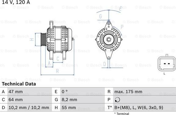 BOSCH 0 986 049 650 - Alternator parts5.com