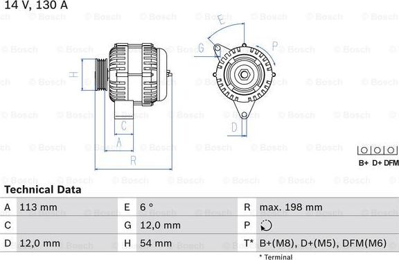 BOSCH 0 986 049 000 - Alternator parts5.com