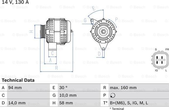 BOSCH 0 986 049 221 - Generaator parts5.com