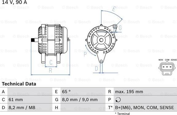 BOSCH 0 986 044 651 - Alternator parts5.com