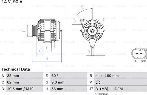 BOSCH 0 986 044 300 - Alternatör parts5.com