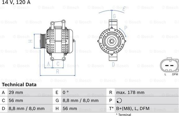 BOSCH 0 986 046 160 - Generator / Alternator parts5.com