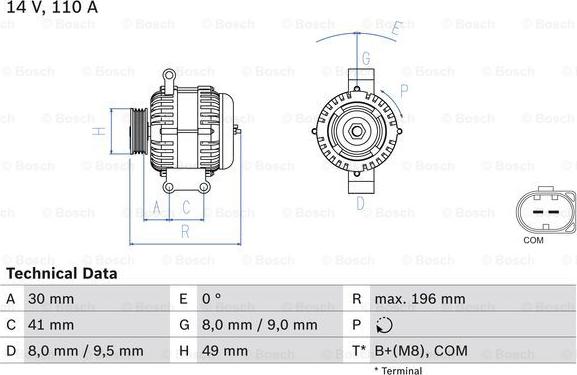 BOSCH 0 986 046 130 - Generaator parts5.com