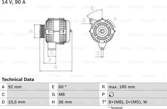 BOSCH 0 986 040 180 - Γεννήτρια parts5.com