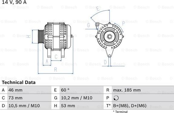 BOSCH 0 986 040 380 - Alternator parts5.com