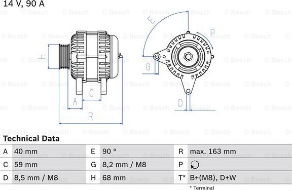 BOSCH 0 986 040 330 - Generátor parts5.com