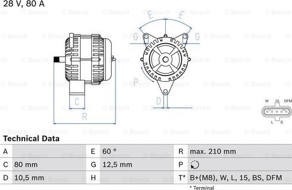 BOSCH 0 986 048 100 - Alternador parts5.com