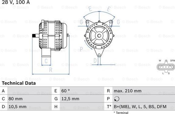 BOSCH 0 986 048 110 - Generator / Alternator parts5.com