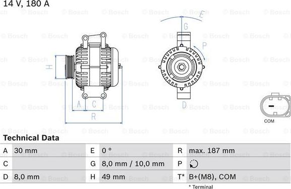 BOSCH 0 986 048 820 - Alternador parts5.com