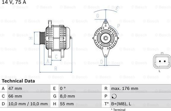 BOSCH 0 986 042 191 - Laturi parts5.com