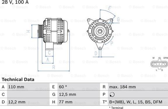 BOSCH 0 986 042 390 - Alternator parts5.com