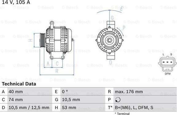 BOSCH 0 986 042 790 - Alternator parts5.com