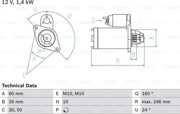 BOSCH 0 986 019 500 - Rozrusznik parts5.com