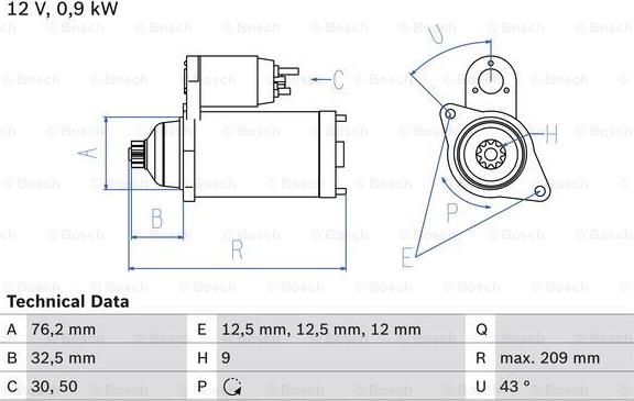 BOSCH 0 986 019 890 - Starter parts5.com