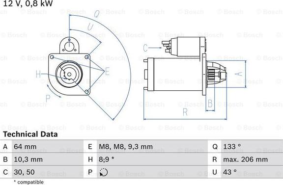 BOSCH 0 986 019 301 - Starter parts5.com