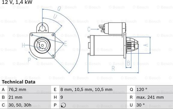 BOSCH 0 986 014 900 - Żtartér parts5.com