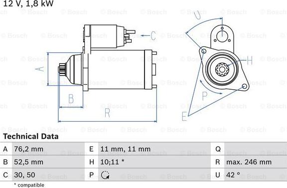 BOSCH 0 986 016 980 - Starter parts5.com