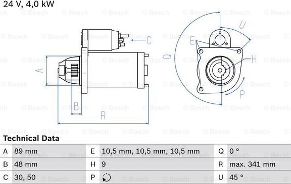 BOSCH 0 986 011 280 - Önindító parts5.com