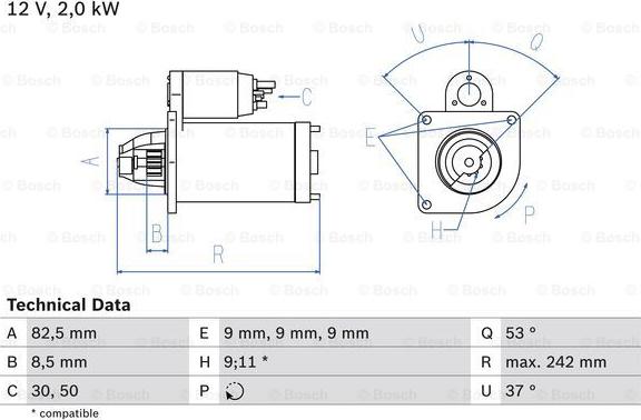 BOSCH 0 986 018 450 - Starter parts5.com