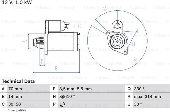 BOSCH 0 986 018 570 - Starter parts5.com