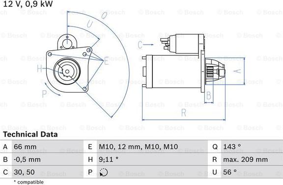 BOSCH 0 986 018 860 - Käynnistinmoottori parts5.com