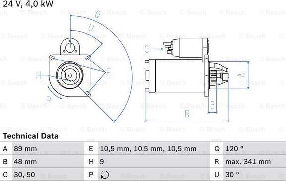 BOSCH 0 986 013 490 - Motor de arranque parts5.com