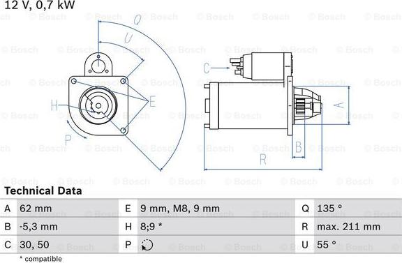 BOSCH 0 986 017 930 - Starter parts5.com