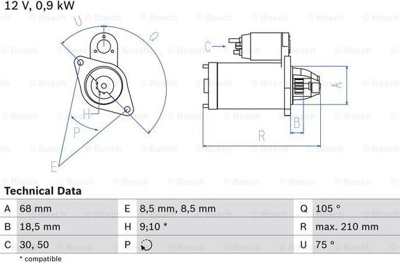 BOSCH 0 986 017 120 - Starter parts5.com