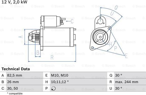 BOSCH 0 986 017 260 - Zaganjalnik parts5.com