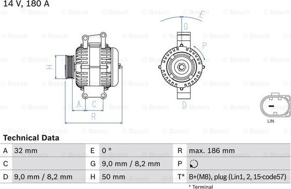 BOSCH 0 986 084 590 - Alternator parts5.com