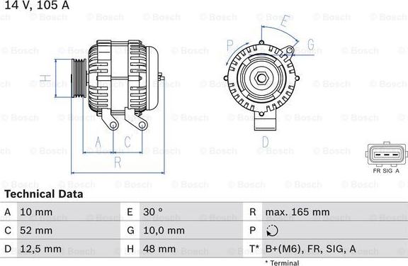 BOSCH 0 986 080 440 - Alternator parts5.com