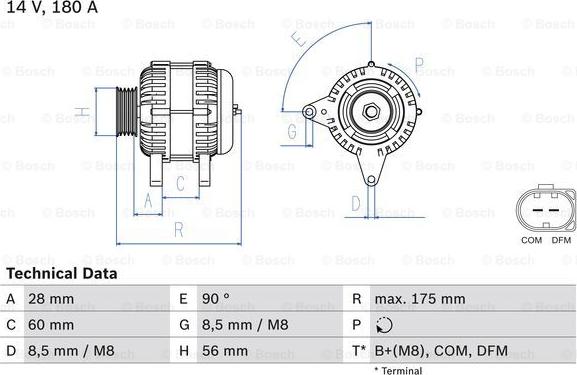 BOSCH 0 986 080 090 - Alternator parts5.com