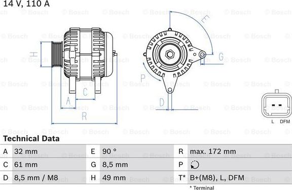 BOSCH 0 986 080 330 - Alternatör parts5.com