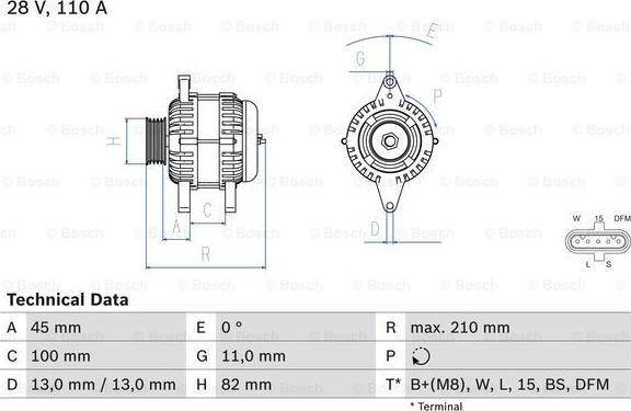 BOSCH 0 986 081 870 - Alternatör parts5.com