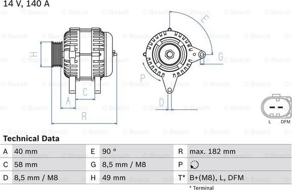 BOSCH 0 986 083 050 - Alternator parts5.com