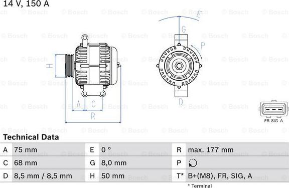 BOSCH 0 986 082 590 - Γεννήτρια parts5.com