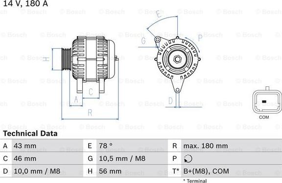 BOSCH 0 986 082 510 - Alternator parts5.com