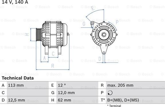 BOSCH 0 986 082 620 - Alternatör parts5.com