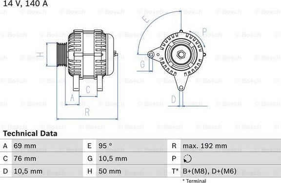 BOSCH 0 986 039 000 - Alternator parts5.com