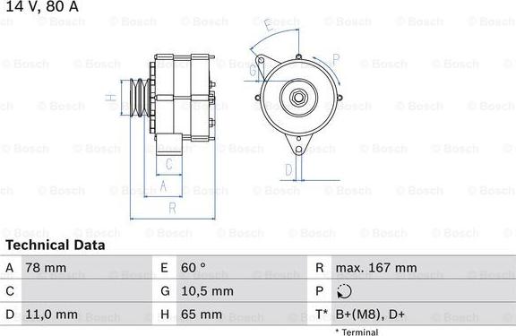 BOSCH 0 986 034 120 - Alternatör parts5.com