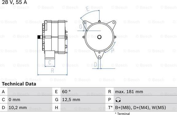 BOSCH 0 986 037 410 - Alternátor parts5.com