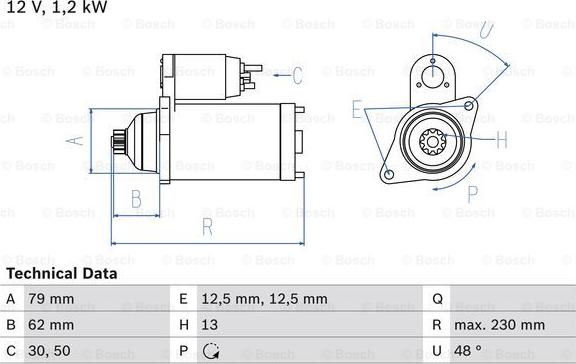 BOSCH 0 986 029 120 - Motor de arranque parts5.com