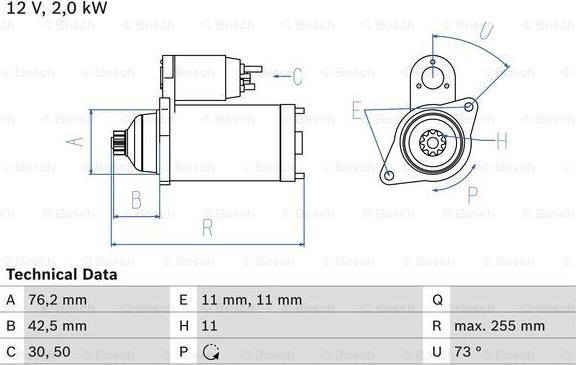 BOSCH 0 986 024 360 - Motor de arranque parts5.com