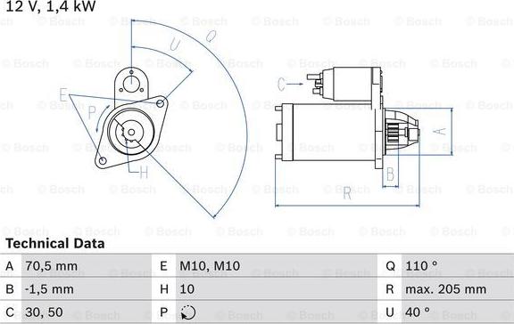 BOSCH 0 986 025 960 - Marş motoru parts5.com